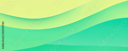 Soft gradient waves in varying shades of green and yellow create a serene digital background design