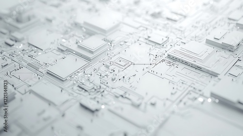 Wallpaper Mural White background abstract tech design with a clean paper template, ideal for digital presentations Torontodigital.ca