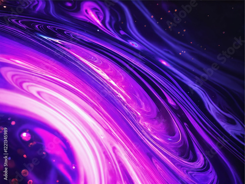 Abstract swirling patterns in vibrant shades of purple and violet creating a cosmic illusion