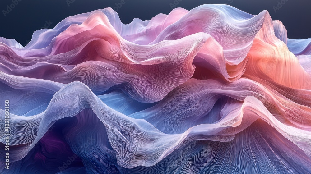 Obraz premium Abstract Pastel Waves Flowing Softly