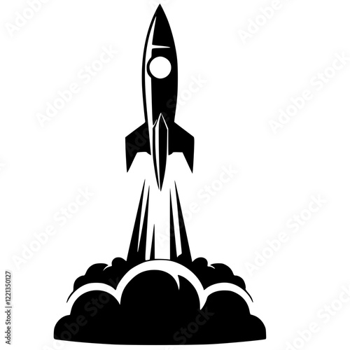 Rocket launch silhouette