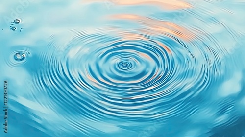 Abstract Ripple Patterns on Transparent Water Surface with Soft Natural Shadows