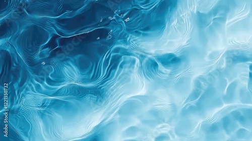 Serene Blue Water with Transparent Shadows and Soft Ripple Effects