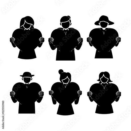silhouette of a people with heart