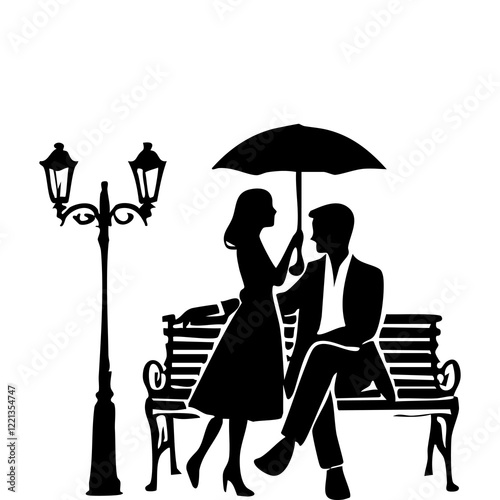 couple with umbrella