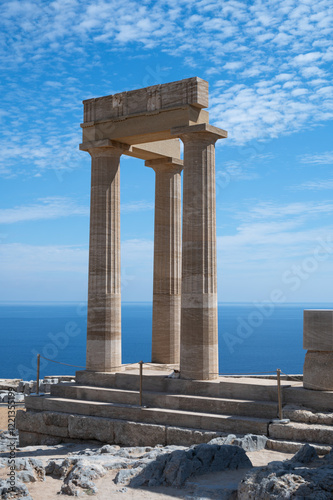 Ancient Athena Lindia temple, located on Lindos, the island of Rhodes photo