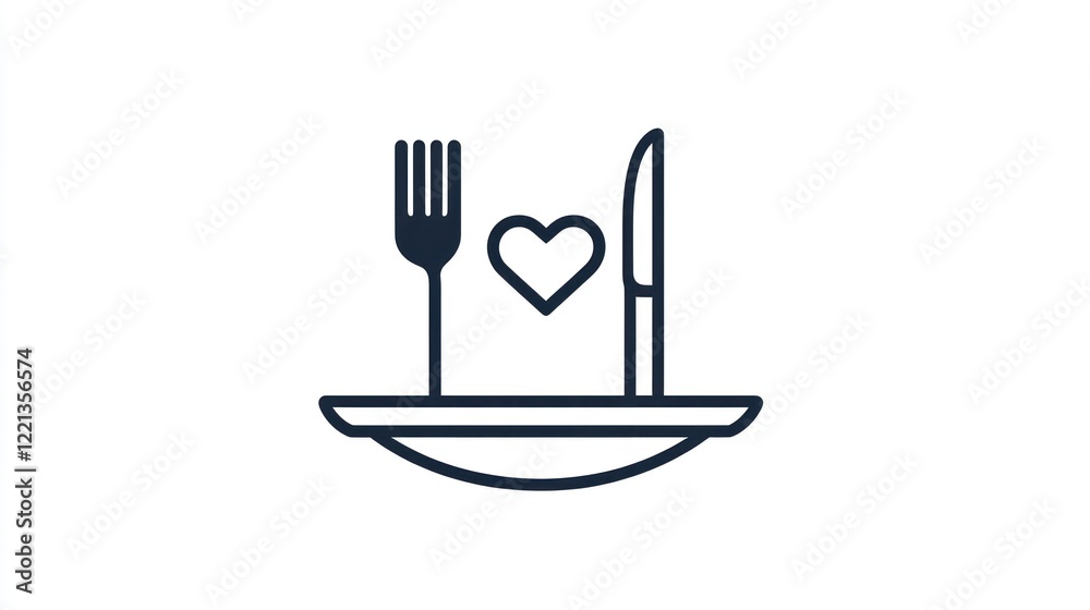 Dinner, love, fork, knife, plate, food, restaurant, menu, icon Dinner, love, fork, knife, plate, food, restaurant, menu, icon