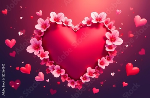Valentine's Day floral heart for a romantic card