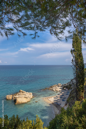 Pelagaki Beach on the Greek island of Zakynthos captured on a sunny day