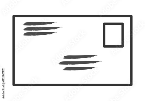 Icono negro postal o correspondencia escrita 
