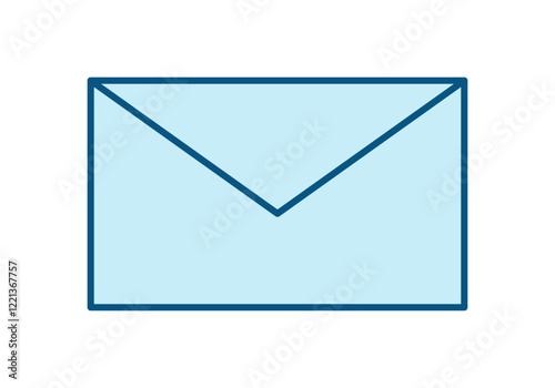 Sobre de carta azul cerrada de correo postal
