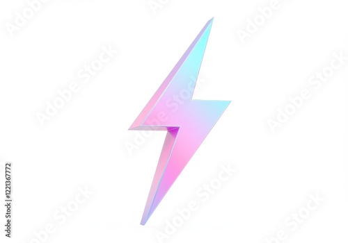 A 3D holographic lightning bolt with a sharp isolated on white background Free Download A 3D holographic lightning bolt with a sharp isolated on white background - GFXLoad