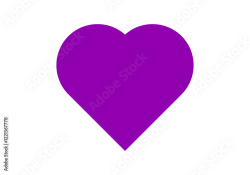 Corazón morado de amor en fondo blanco