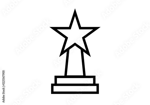 Icono negro de premio o condecoración con estrella