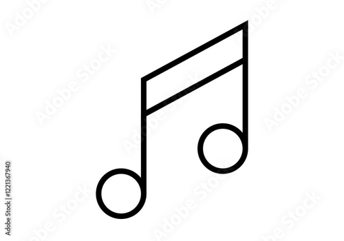 Icono negro de nota musical en fondo blanco