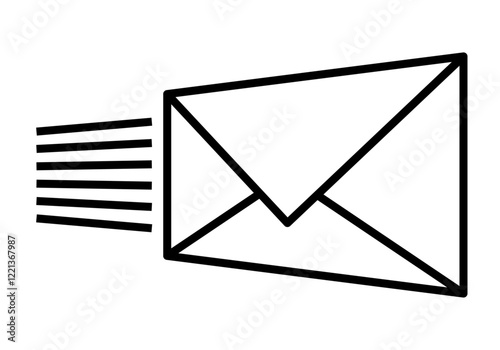 Icono negro de rapidez en correo postal