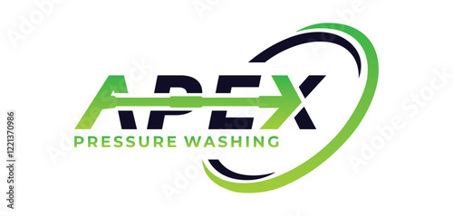 Foto apex pressure washing logo vector