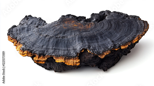 Dried Chaga Mushroom Isolated on White Background

 photo