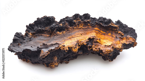 Dried Chaga Mushroom Isolated on White Background

 photo