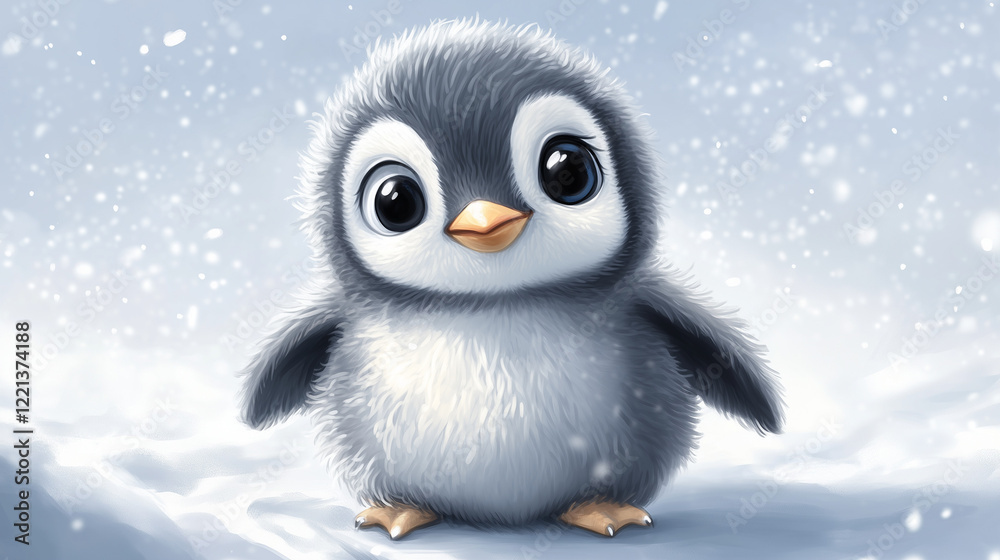 penguin in snow penguin in snow