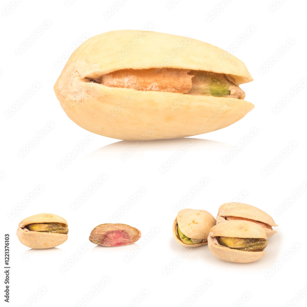 Pistachios  isolated on white background
