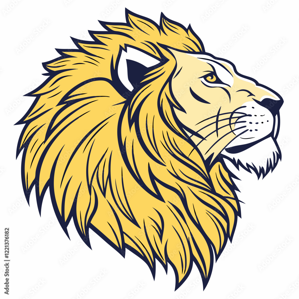 Obraz premium lion head vector illustration