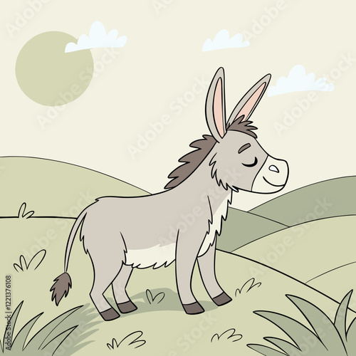 donkey in a field
