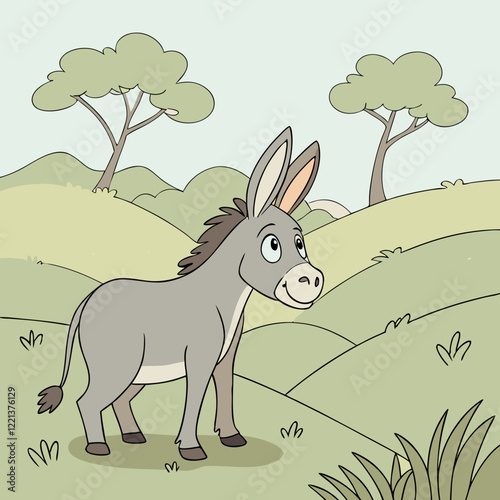 donkey in a field