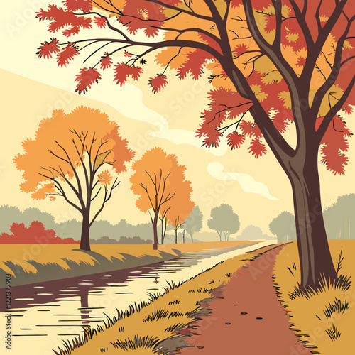 autumn landscape with trees