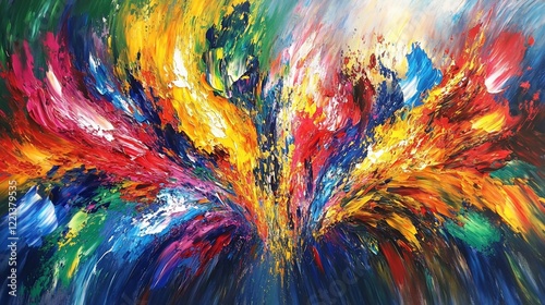 Wallpaper Mural Abstract expressionism artwork featuring vibrant brushstrokes and dynamic color transitions Torontodigital.ca