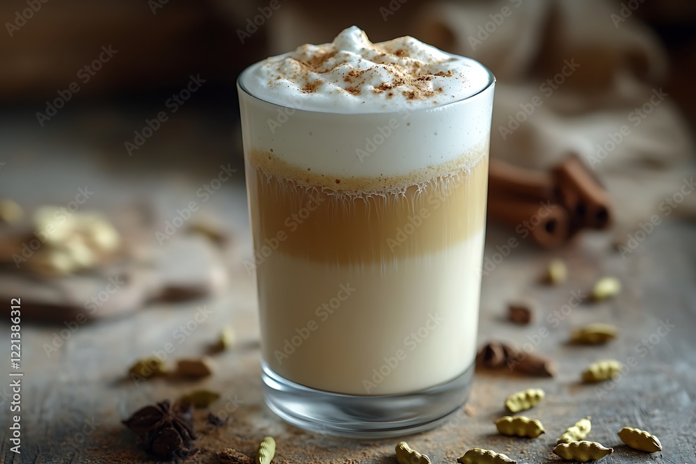 custom made wallpaper toronto digitalA creamy vanilla chai latte with a frothy layer and a sprinkle of cardamom on top.