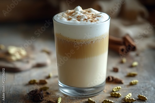 Wallpaper Mural A creamy vanilla chai latte with a frothy layer and a sprinkle of cardamom on top. Torontodigital.ca