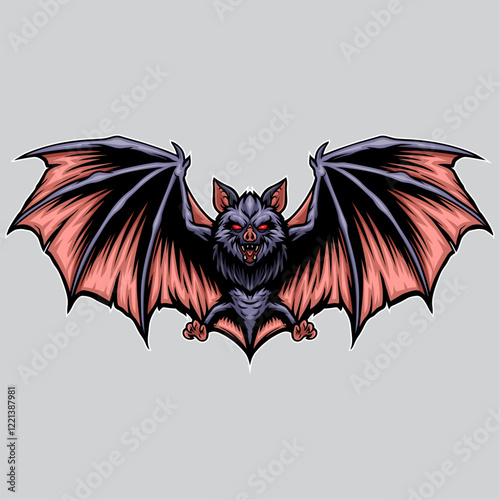 The bat esport mascot logo design