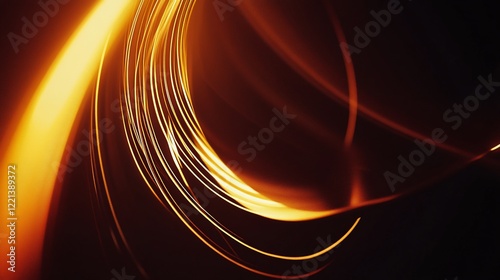 Abstract glowing light trails with a dark background creating a unique and dynamic visual effect