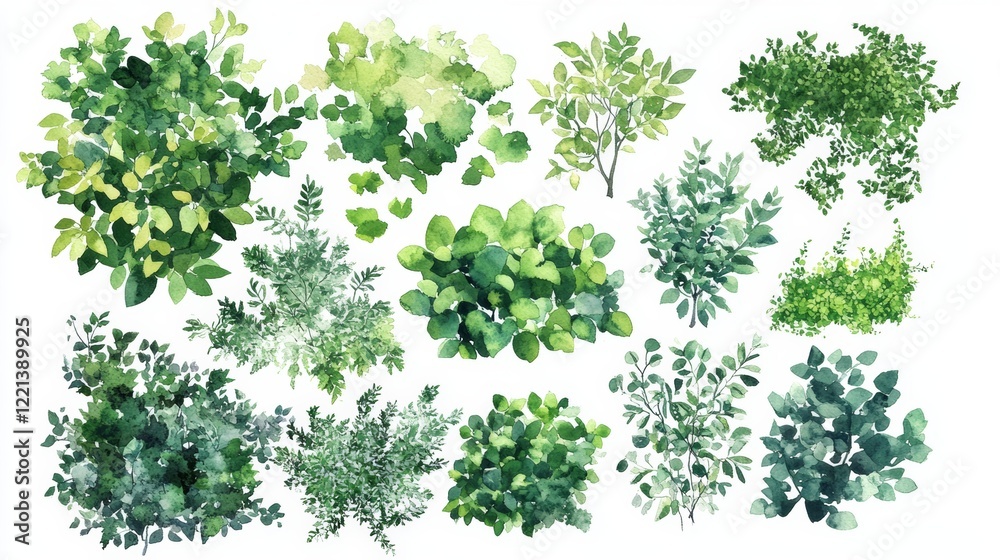 Green Tree Plants for Landscape Elevation and Background Environment Concept Design Green Tree Plants for Landscape Elevation and Background Environment Concept Design