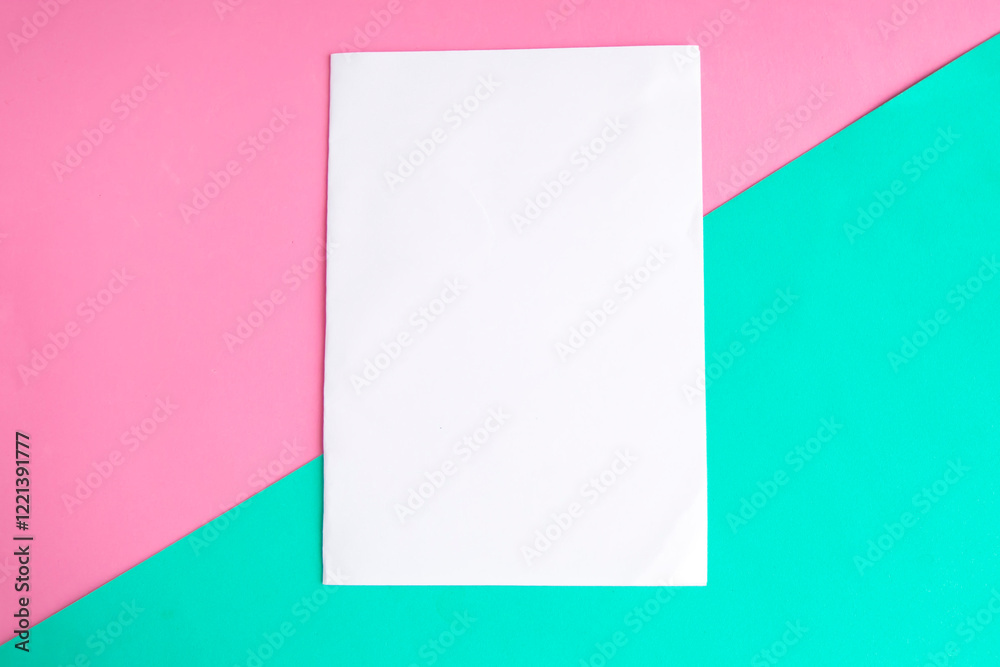White mockup blank on color background, copy space for the text White mockup blank on color background, copy space for the text