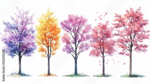 Wallpaper Mural Spring Blossom Tree Blooming Plants for Landscape Elevation and Section - Eco Environment Concept Torontodigital.ca