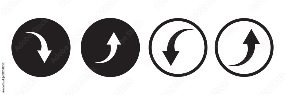 Up and down arrow icon in rounded corner. Upward and downward sign symbol Up and down arrow icon in rounded corner. Upward and downward sign symbol