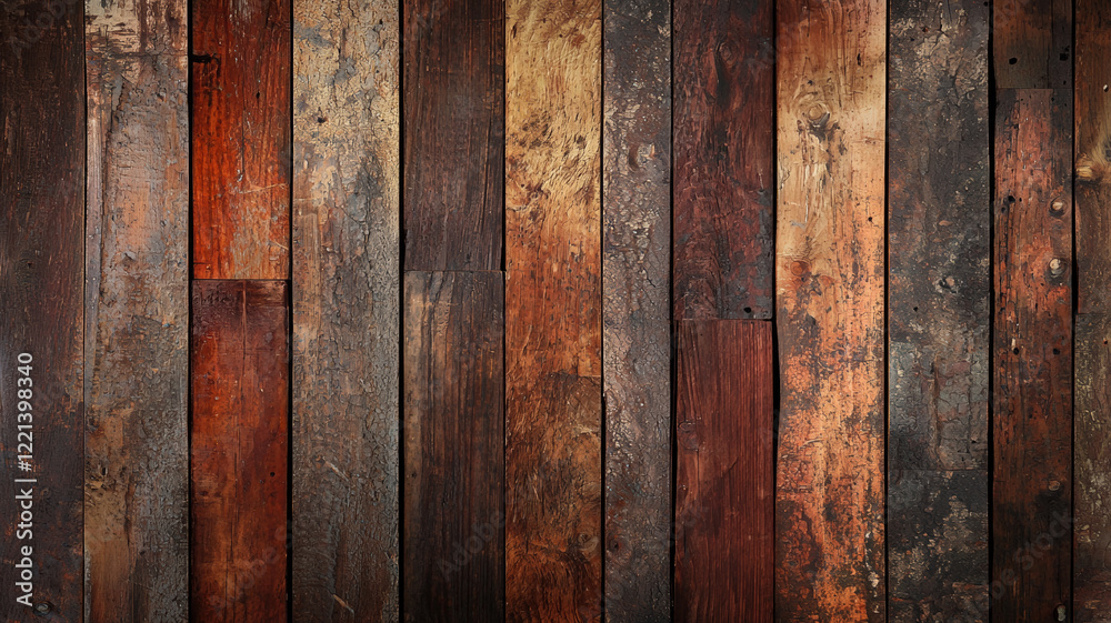 Rustic Wooden Background with Orange and Dark Brown Weathered Planks Natural Texture Pattern Rustic Wooden Background with Orange and Dark Brown Weathered Planks Natural Texture Pattern