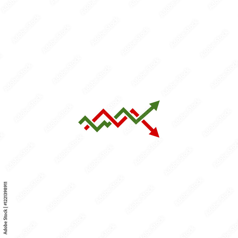 Up and down profit arrows icon isolated on white background Up and down profit arrows icon isolated on white background