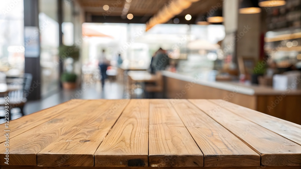 wooden table in a empty restaurant table wooden table in a empty restaurant table