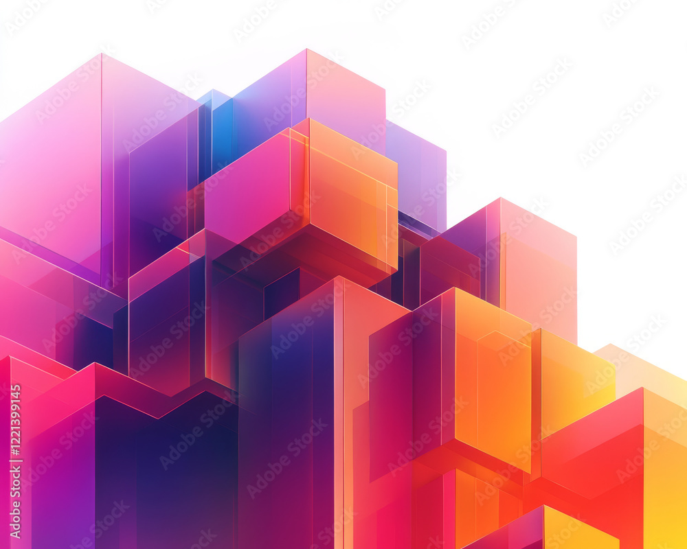 Vibrant gradient color blocks create dynamic abstract composition Vibrant gradient color blocks create dynamic abstract composition