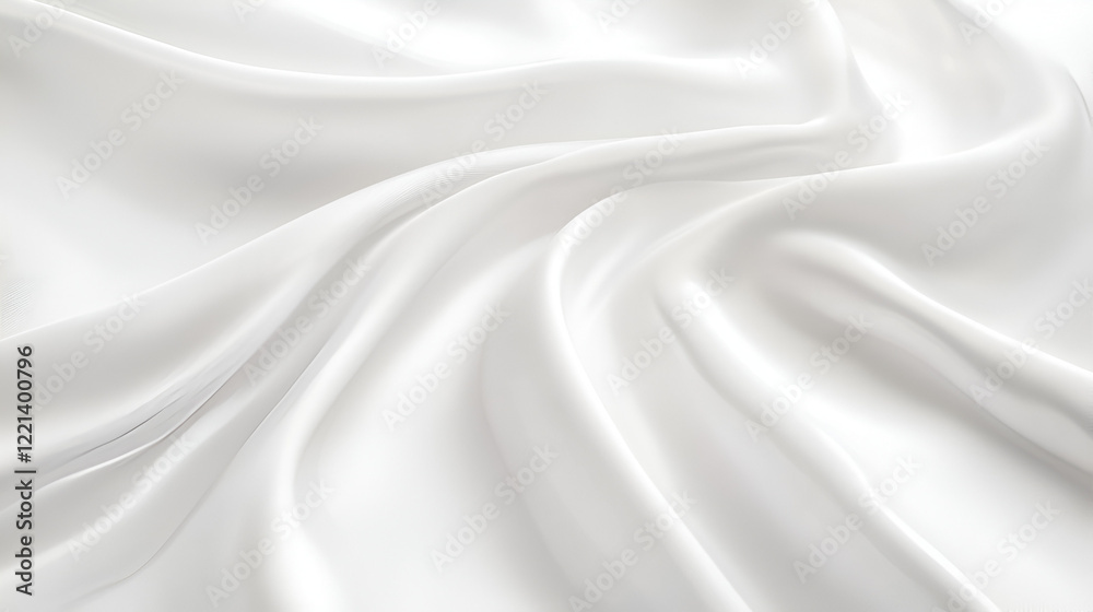 Obraz premium Soft, flowing white fabric with elegant drapes and subtle folds. Luxurious texture and smooth surface.