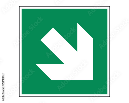 E006 – Direction Arrow (45° Angle) - ISO 7010 Safety Sign for Indicating Directional Movement