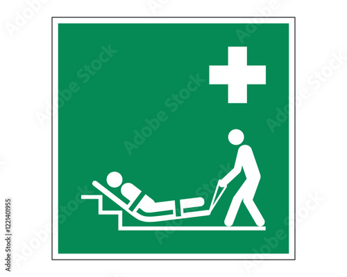 E067 – Evacuation Mattress - ISO 7010 Safety Sign for Indicating Use of Evacuation Mattresses in Emergency Situations