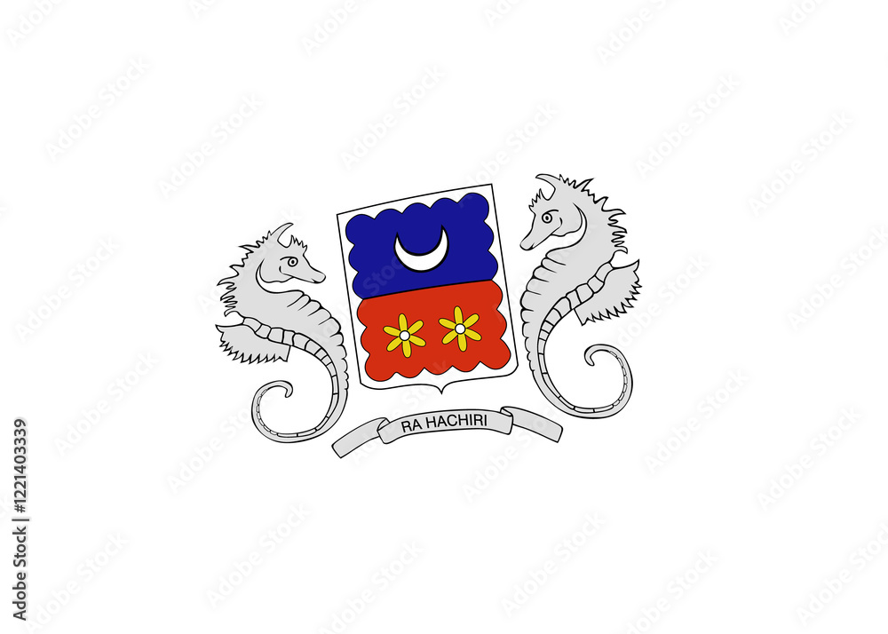 Obraz premium Mayotte flag png. Isolated grunge brush stroke flag of Mayotte illustration transparent png