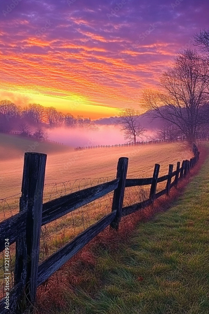 Naklejka premium sunset on the lake