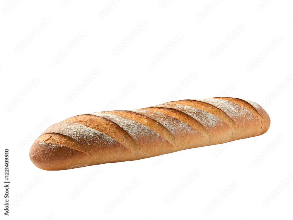 Golden Crust Artisan Baguette Isolated on White Background, Perfect for Bakery Branding and E-Commerce Bread Promotions Golden Crust Artisan Baguette Isolated on White Background, Perfect for Bakery Branding and E-Commerce Bread Promotions