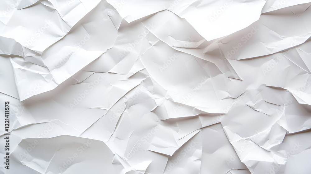 Obraz premium Abstract texture of crumpled white paper. Perfect for backgrounds or design elements. Clean and simple.