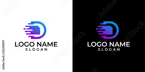 D Letter Document Logo Vector.